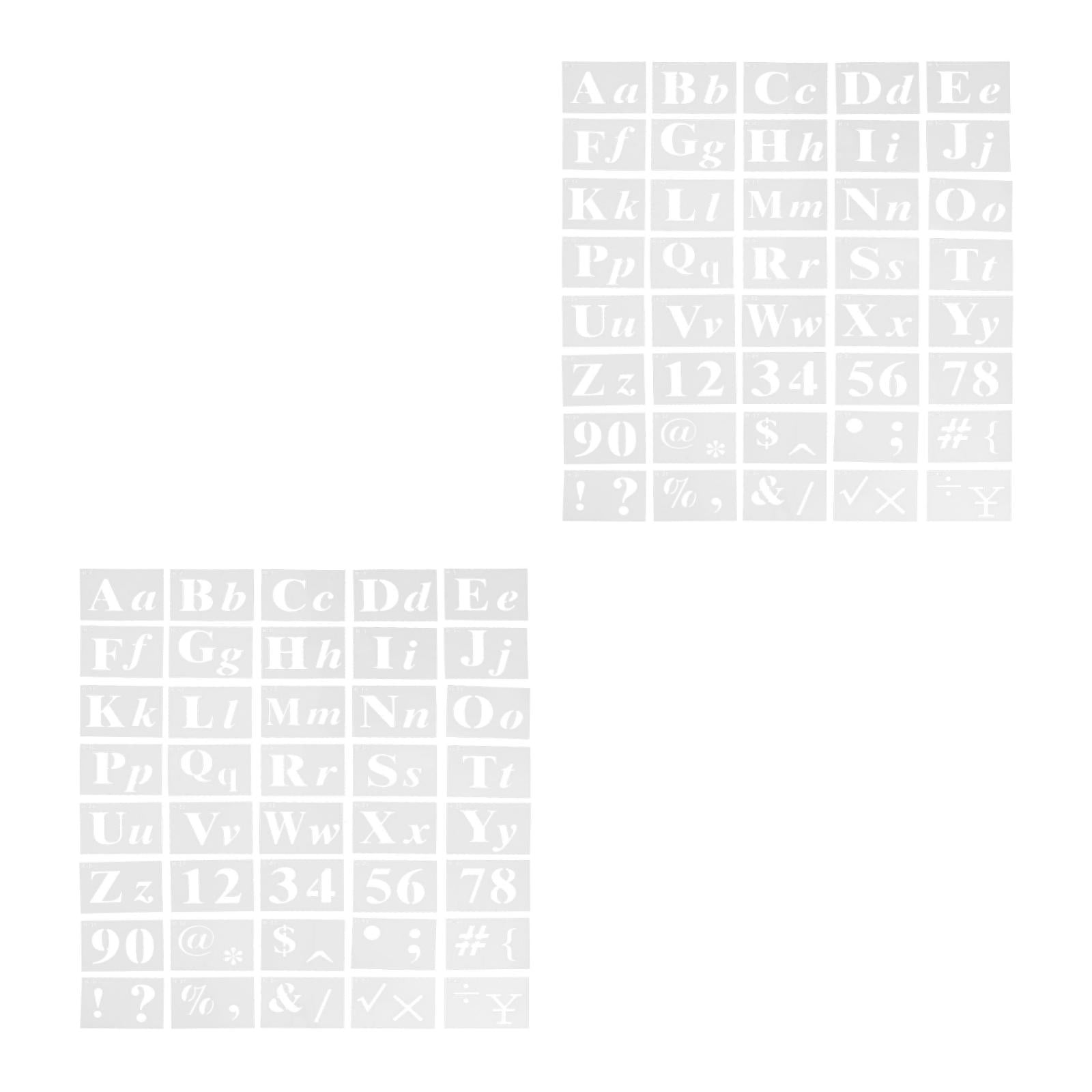 Masteelf 80 pcs Calligraphy Letter Stencils For Painting Lettering Stencils Reusable Alphabet Stencil Plastic Letters Numbers Templates For Painting On Wood Wall Fabric Art Crafts