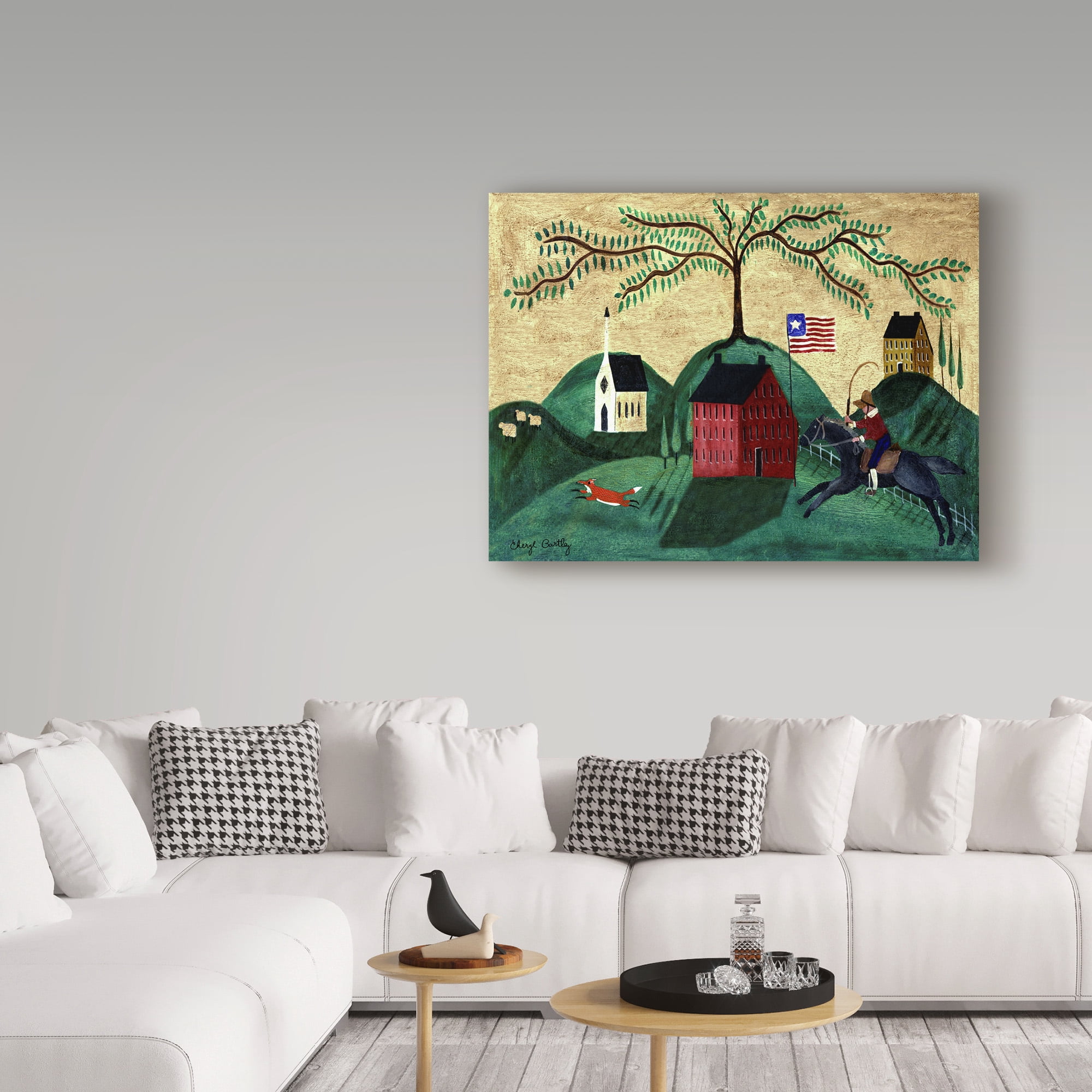 Trademark Fine Art 'Horse Fox Willow Tree' Canvas Art by Cheryl Bartley