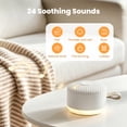 thumbnail image 2 of Sound Machine for Baby Adult Sleep, White Noise Sound Machine with 24 Soothing Sounds and Night Light for Home Office Travel, White, 2 of 8