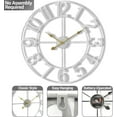 thumbnail image 4 of WOLEGEDO Large Wall Clock for Living Room Decor – Easy to Hang 24-Inch Big Wall Clock – Metal Wall Art for Kitchen, Bedroom, Home, Office – Analog Decorative Wall Clock 24" Silver, 4 of 8