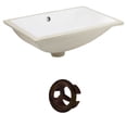 thumbnail image 1 of 20.75-in. W Rectangle Bathroom Undermount Sink Set In White - Oil Rubbed Bronze Hardware AI-20412, 1 of 7