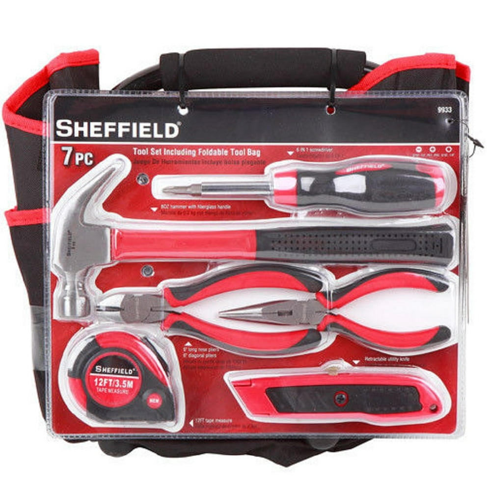 Sheffield 7Piece Tool Set with Foldable Tool Bag
