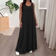 thumbnail image 2 of TFEOQRY Women's Plus Size Maxi Dress with Pockets Sleeveless Crew Neck Loose Casual Summer Long Dress, 2 of 6