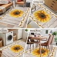 thumbnail image 5 of Vintage Sunflower Area Rugs 2.7'x5', Small Throw Rugs for Kitchen Bedroom, Wooden Yellow Summer Botanical Floral Retro Indoor Outdoor Rug Non-Slip Low Pile Carpet Runner Reversible Floor Mats, 5 of 8