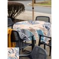 thumbnail image 5 of Outdoor Tablecloth with Umbrella Hole for Patio/Picnic/Party/Camping, Ombre Blue Brown Waterproof Table Cloth Square Cover Washable, Summer Abstract Coastal Ocean Beach Wave (60"x 60"), 5 of 8