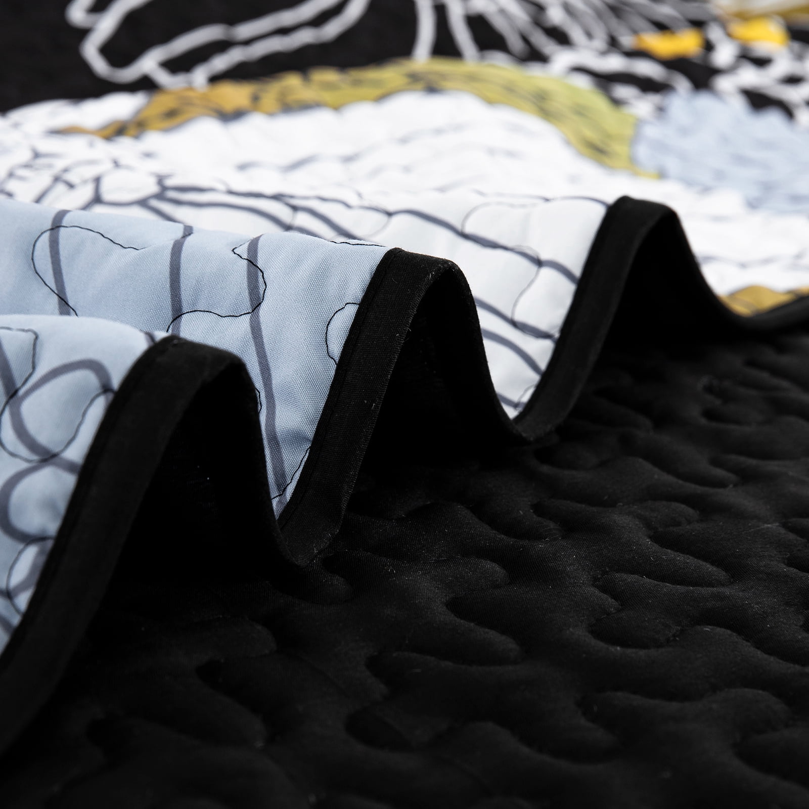 Dintszyayue Yellow Floral Quilt Set Queen Size,1Bedspreads and 2Pillowcases Bohemian Soft Adult(90"x96")