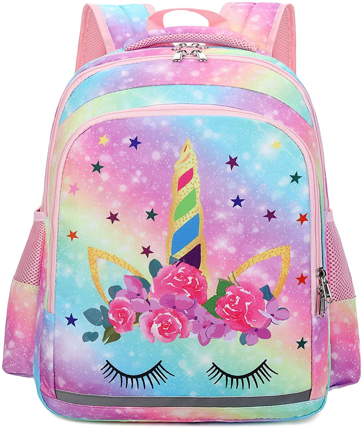 Girls Backpack for School Kids Backpack Preschool Kindergarten Elementary Bookbag Unicorn-Rainbow 