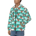 thumbnail image 3 of Honeii Lobsters Of Turquoise Waves Print Hoodies for Men, Pullover & Full Zip, Breathable Zip up Hoodie, Sweatshirt-Small, 3 of 5