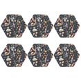 thumbnail image 2 of Disketp Wildflower Watercolor 1 Funny Coasters,6 Pcs Leather Coasters with Holder, Perfect Housewarming Hostess Gifts,Protect Furniture from Water Marks Scratch and Damage,Hexagon, 2 of 7