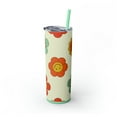 thumbnail image 2 of Retro Flowers & Smileys Skinny Tumbler, 2 of 6