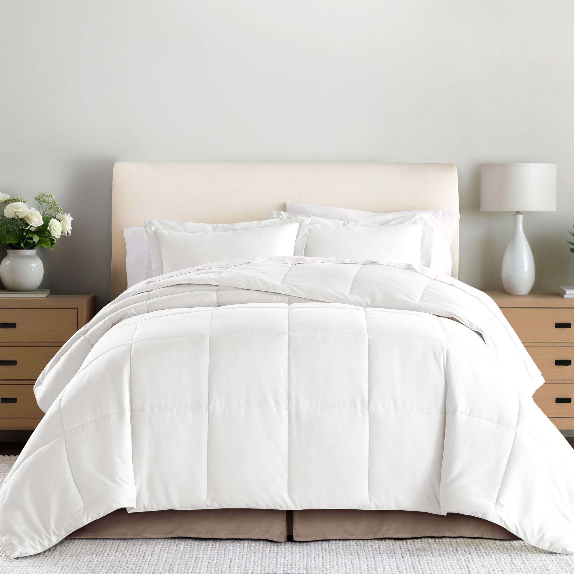 Noble Linens Taupe Pleated Dust Ruffle Bed Skirt, Twin-XL