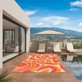 thumbnail image 3 of Pink Abstract Outdoor Rug for Patio/Deck/Porch, Non-Slip Large Area Rug 5 x 7 Ft, Modern Geometric Distortion Texture Fluid Art Indoor Outdoor Rugs Washable Area Rugs, Camping Rug Carpet Runner, 3 of 8