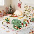 thumbnail image 5 of Manfei Ornament Zipper Twin Comforter Sets with Fitted Sheet and 2 Pillowcases Christmas Zipper Bedding Set, Rust Cream, Xmas Reversible, 5 of 7
