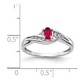 thumbnail image 3 of 14K White Gold Ring Band Gemstone Ruby Oval Red Diamond Round, Size 7, 3 of 3