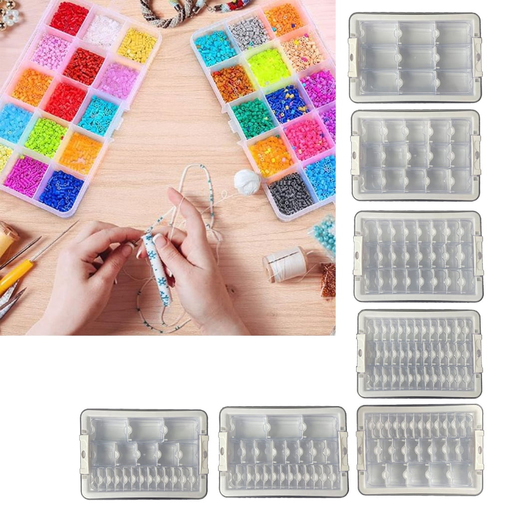 WINDLAND Sturdy Bead Storage Set with Individual Sections for Hobbyists and Professional