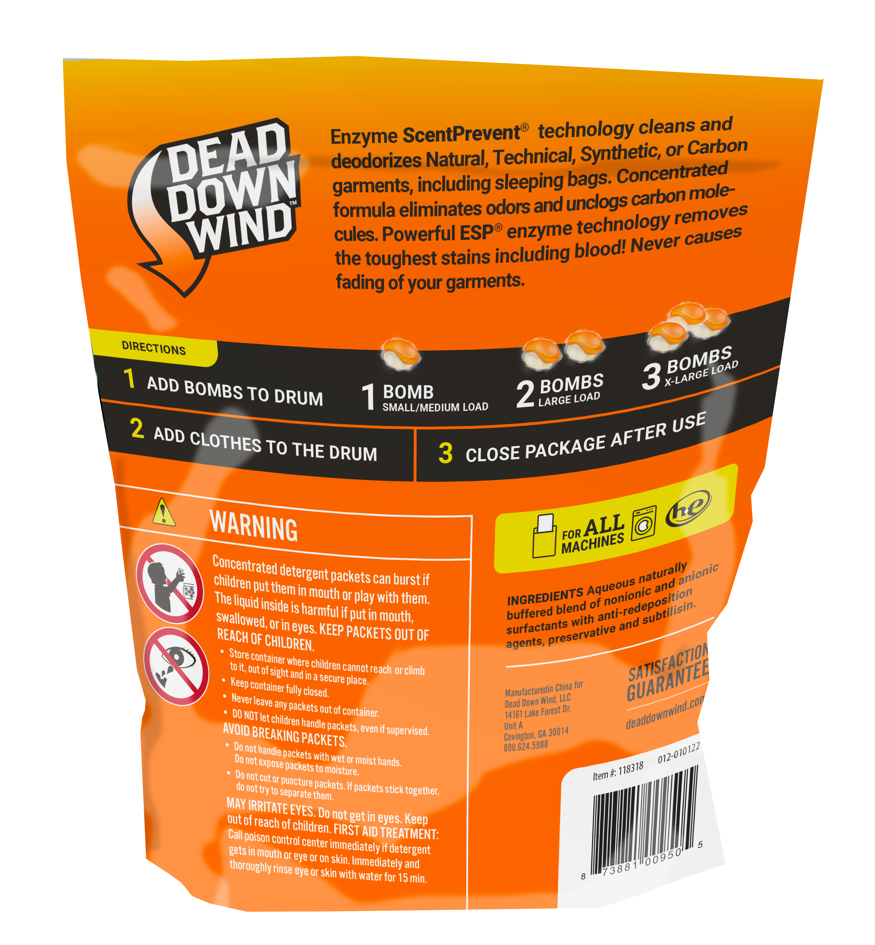 Dead Down Wind Laundry Bombs Detergent Pods, Unscented, 28 Count photo 2