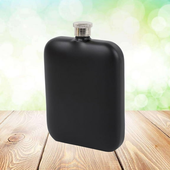 DEEPCRAFF 1Pcs Metal Bottle Hip Flask for Hiking and Traveling 13.5 x 9 x Black