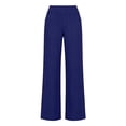thumbnail image 3 of Women's Pants Fashion Yoga Pants Women Casual Cotton Linen High Waisted Wide Leg Pants Button Up Straight Leg Trousers, 3 of 5