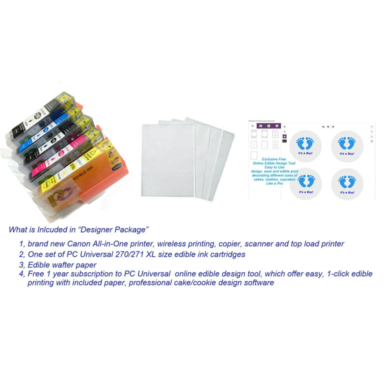 PC Universal Edible Printer Bundle- Brand New All-in-1 Printer with Edible  Paper and Inks by PC Universal