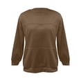 thumbnail image 5 of ManxiVoo Women's Crewneck Sweatshirt Long Sleeve Loose Fit Casual Pullover Top Spring Fall Essentials S Size Khaki, 5 of 6