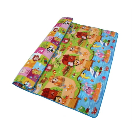 DOUBLE SIDED BABY CRAWLING PLAY MAT - Extra Large Reversible
