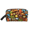 thumbnail image 2 of Uemuo Cute Beach Dolphin Pattern Portable Toiletry Bags with Handle, Waterproof travel Make up Bags for Women, Large Capacity Travel Cosmetic Bags, 2 of 9
