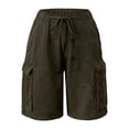 thumbnail image 5 of RUTAYY Women's Cargo Shorts Solid Color Casual Streetwear Baggy with Utility Pockets High Waist Loose Fit Denim Bottom Classic Versatile Shorts, 5 of 6