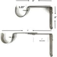 thumbnail image 2 of Urbanest Adjustable Curtain Rod Bracket, Fits 1 1/4" Rod, Brushed Steel, Set of 2, 2 of 6