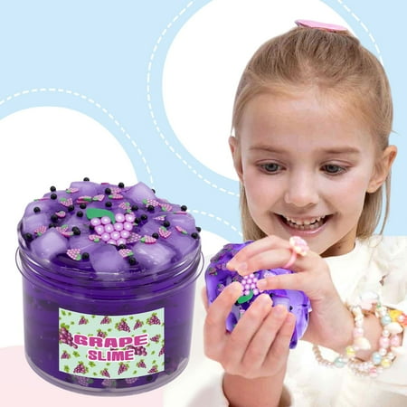 kttectoa Toys 300ml Fruit Crystal Mud Colored Slimes Clay Toy DIY Noodles Handmade Sensory Play 3.34×2.55in 310g Stress Relief Educational Craft for Kids Arts Gift Christmas Gifts