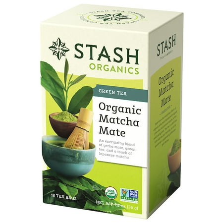 - Stash Tea Organic Matcha Mate Tea, 18 Ct, 1.2 Oz