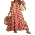 thumbnail image 2 of Femmes Boho Floral Robe Sans Manches Spaghetti Sangle en Vrac Vacances Plage Longue Robe, 2 of 4