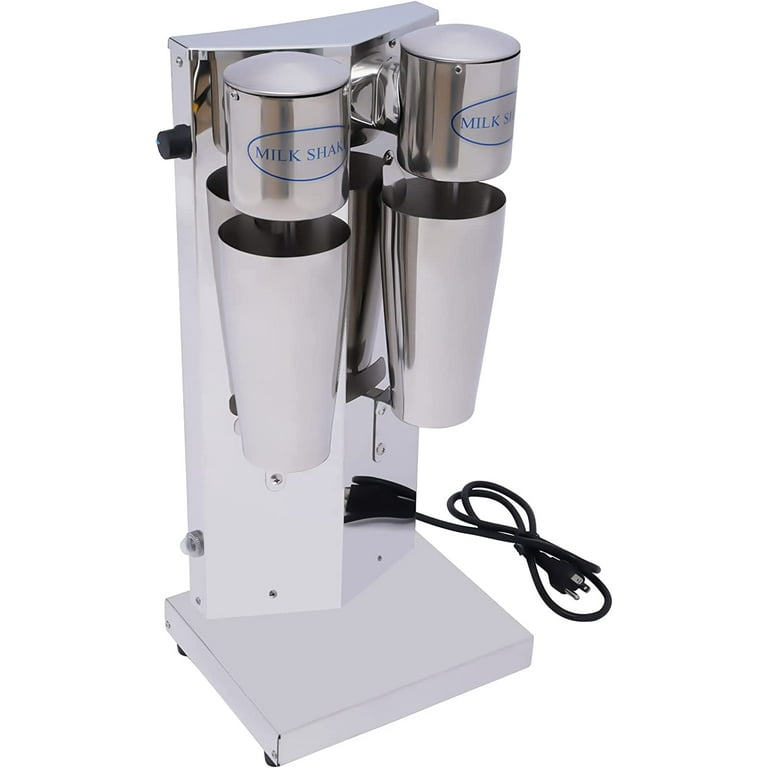  Commercial Milkshake Machine Stainless Steel Milk Shake Maker  with 2 of 25oz Cup Double Head Drink mixer Milks Foam Bubble Tea Machine  12000-18000r/min (110V) : Industrial & Scientific