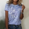 thumbnail image 1 of LSLJS T-Shirts pour Femmes T-shirt Imprimé Mode Manches Courtes Blouse Col Rond Hauts Décontractés, 1 of 4