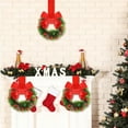 thumbnail image 4 of Dserfhy Mini Christmas Wreath with Red Velvet Bow Cabinet Door Decor for Kitchen Window Farmhouse Front Door Wall Fireplace Berry Garland, 4 of 7