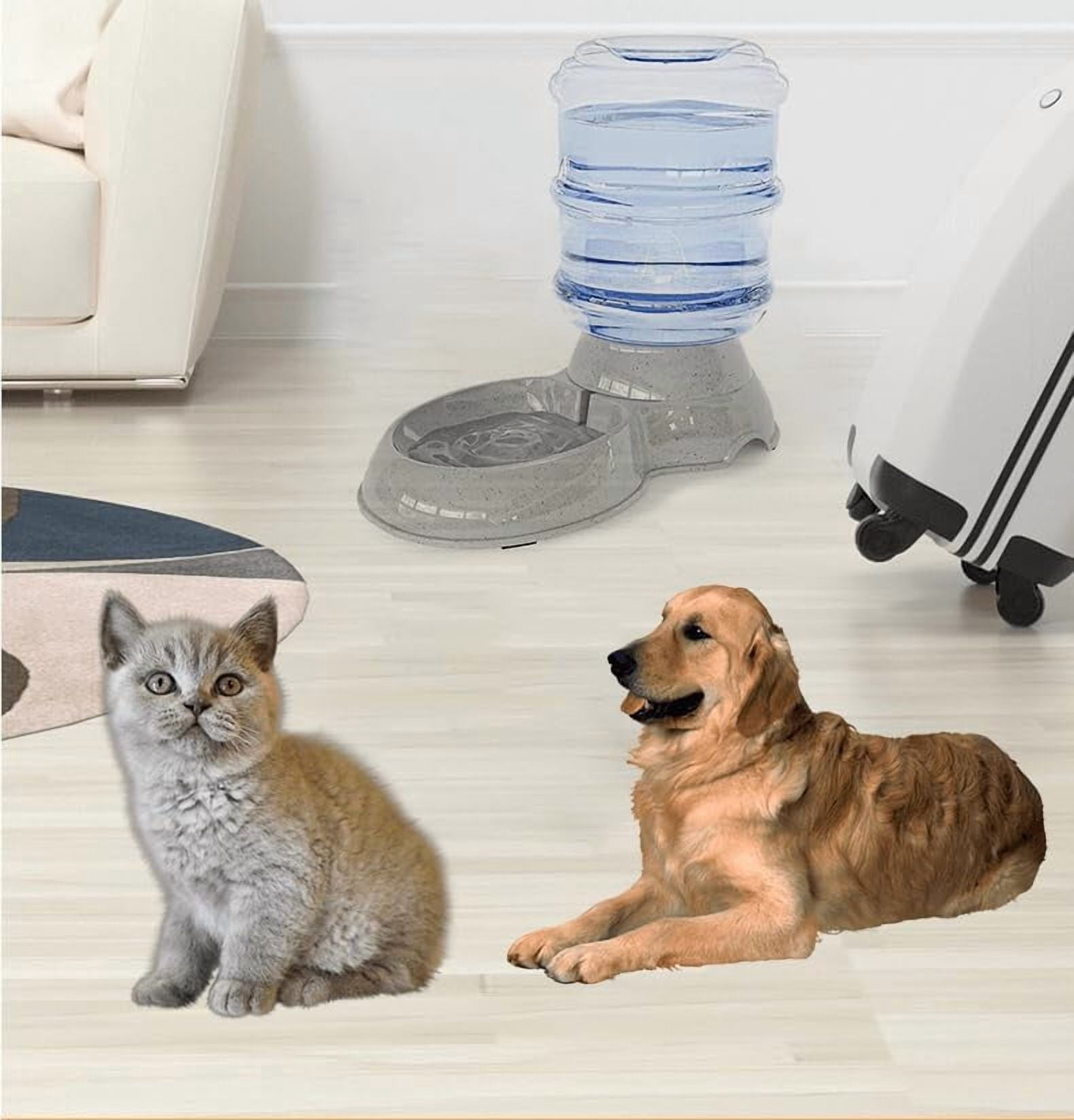 Automatic Dog Feeders, Dog Feeder Dispenser for Large Dogs, 3 Gallon Gravity Automatic Dog Cat Feeder Station, Dry Food Storage Container Bowl for Adult Dogs