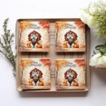 thumbnail image 4 of Happy Thanksgiving West Highland White Terrier Turkey Costume Pumpkins Autumn Leaves Set of 4 Stone Coasters Westie Westy Dog Lover 4x4in Absorbent Soapstone Coaster - 13014, 4 of 5