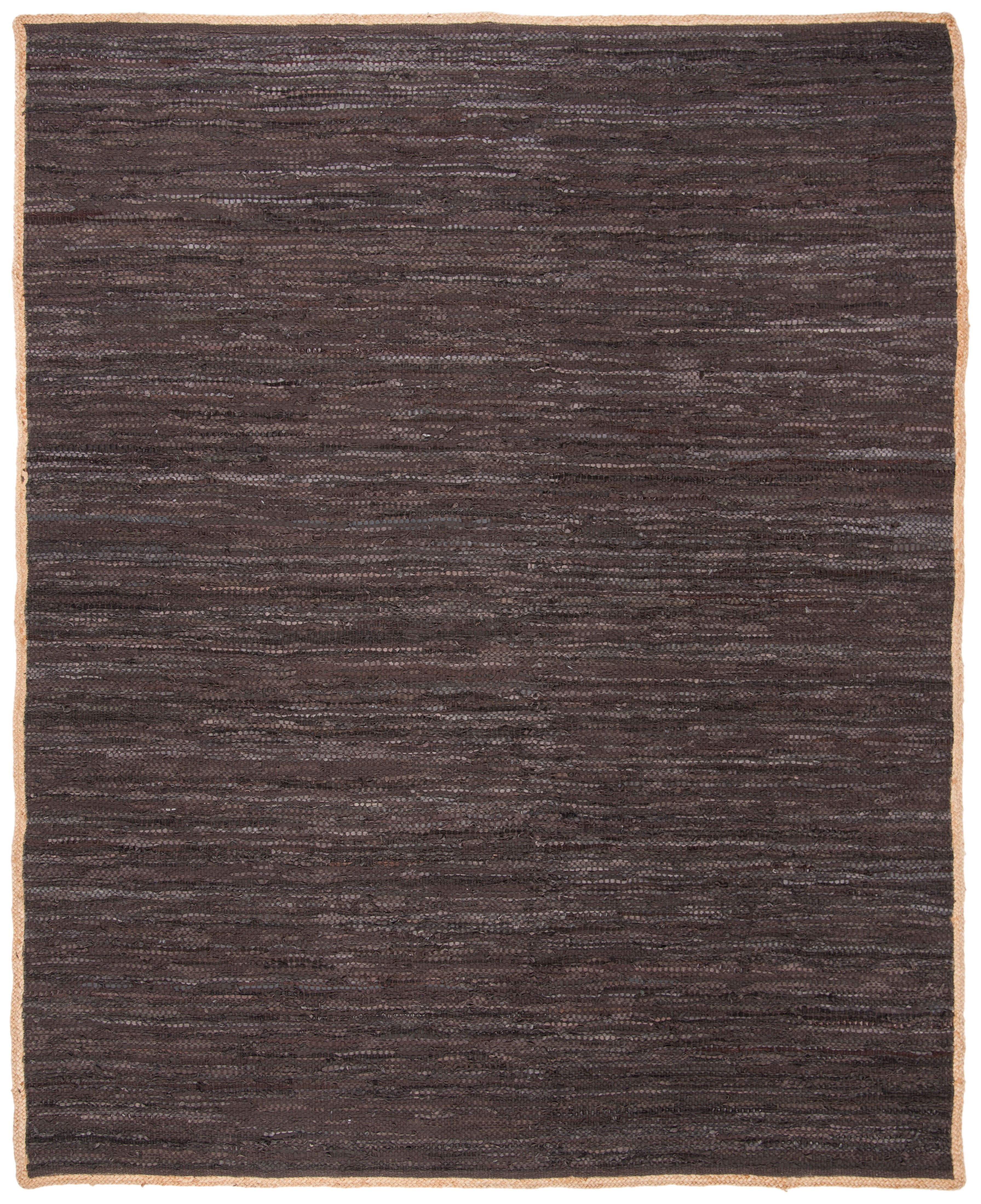 SAFAVIEH Cape Cod Ainsley Texture/Embroidery Area Rug, Chocolate/Natural, 8' x 10'
