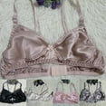 thumbnail image 6 of Womens Silk Thin Bra Solid Non-wire Brassiere Soft Cup Bras 36C 38C 40C 44C 42C, 6 of 11