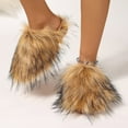 thumbnail image 6 of Bkhluea Womens Fluffy Faux Fur Slides Furry Soft Plush House Slippers Shoes Indoor Outdoor Slip On Slipper, 6 of 7
