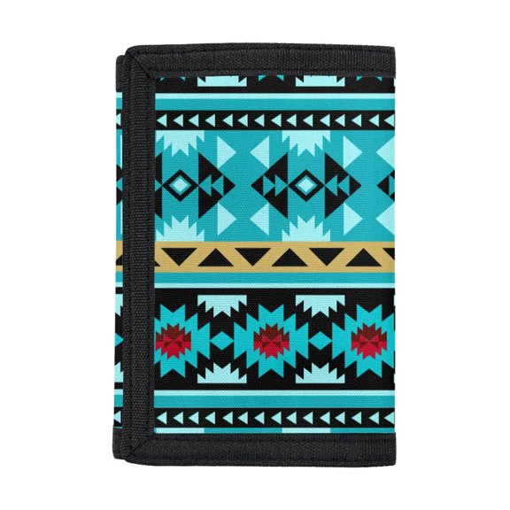 Uourmeti Tribal Geometric Pattern Money Organizer, Polyester Children's Wallet for Shopping, Slim Lightweight Teen Wallets