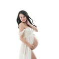 thumbnail image 2 of Qarigey Vestido de fotografía de maternidad fuera del hombro vestido de gasa frente Maxi embarazo vestidos largos mujeres Photoshoot Prop Vestidos Blanco METRO Qarigey AP019290-02, 2 of 6