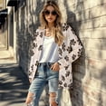 thumbnail image 5 of SCRAWLGOD Dog Paw Women Long Cardigans Lightweight Cardigan Sweaters for Women Trendy Size XL Long Sleeve Dressy Cardigans for Women Picnic Elastic Sweater Jacket, 5 of 7