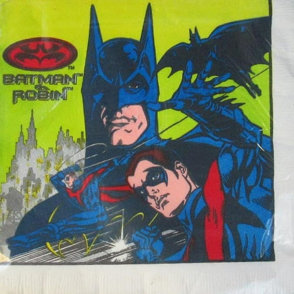 Batman Vintage 1997 'Batman & Robin' Disposable Lunch Napkins, 16 Count