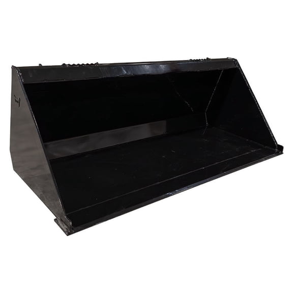 60" Wide Low Profile Skid Steer Bucket Attachment with Reinforced Cutting Edge Without Teeth - 30x60x22 Inches.