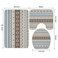 thumbnail image 3 of Brown Geometric Striped Pattern Bathroom Rugs Sets 3 Piece,Toilet Cover Set,Absorbent Non Slip Bathroom Mats Sets with U-Shaped Contour Rug Toilet Rug Set, 3 of 5