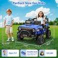 thumbnail image 4 of Farmdex 4WD 24V Ride on Cars with Remote Control, 2 XL Seaters, 9AH Electric Battery Powered Toys Car w/ 4 Wheels Spring Suspension, Bluetooth Music, LED Lights, 3 Speeds, Blue, 4 of 10