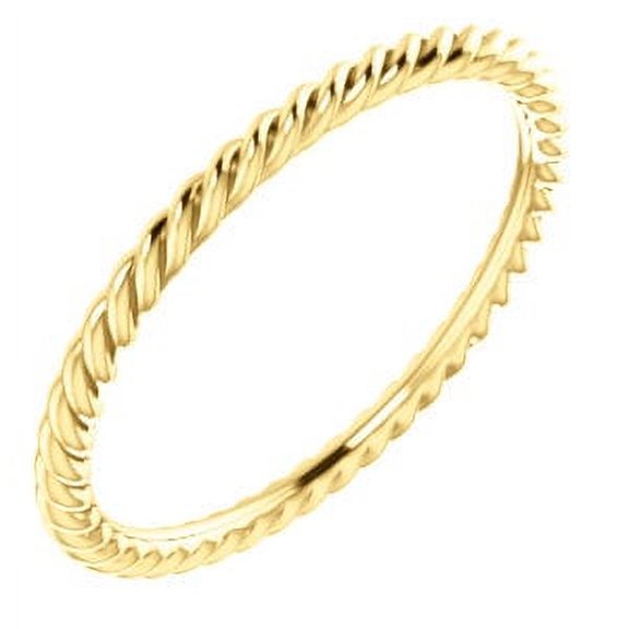 FB Jewels 14K Yellow Gold Skinny Rope Wedding Ring Band Size 6
