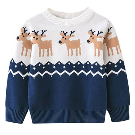 

Lovebay 1-6T Children Boys Girls Deer Long Sleeve Pullover Christmas Sweater Xmas Tops