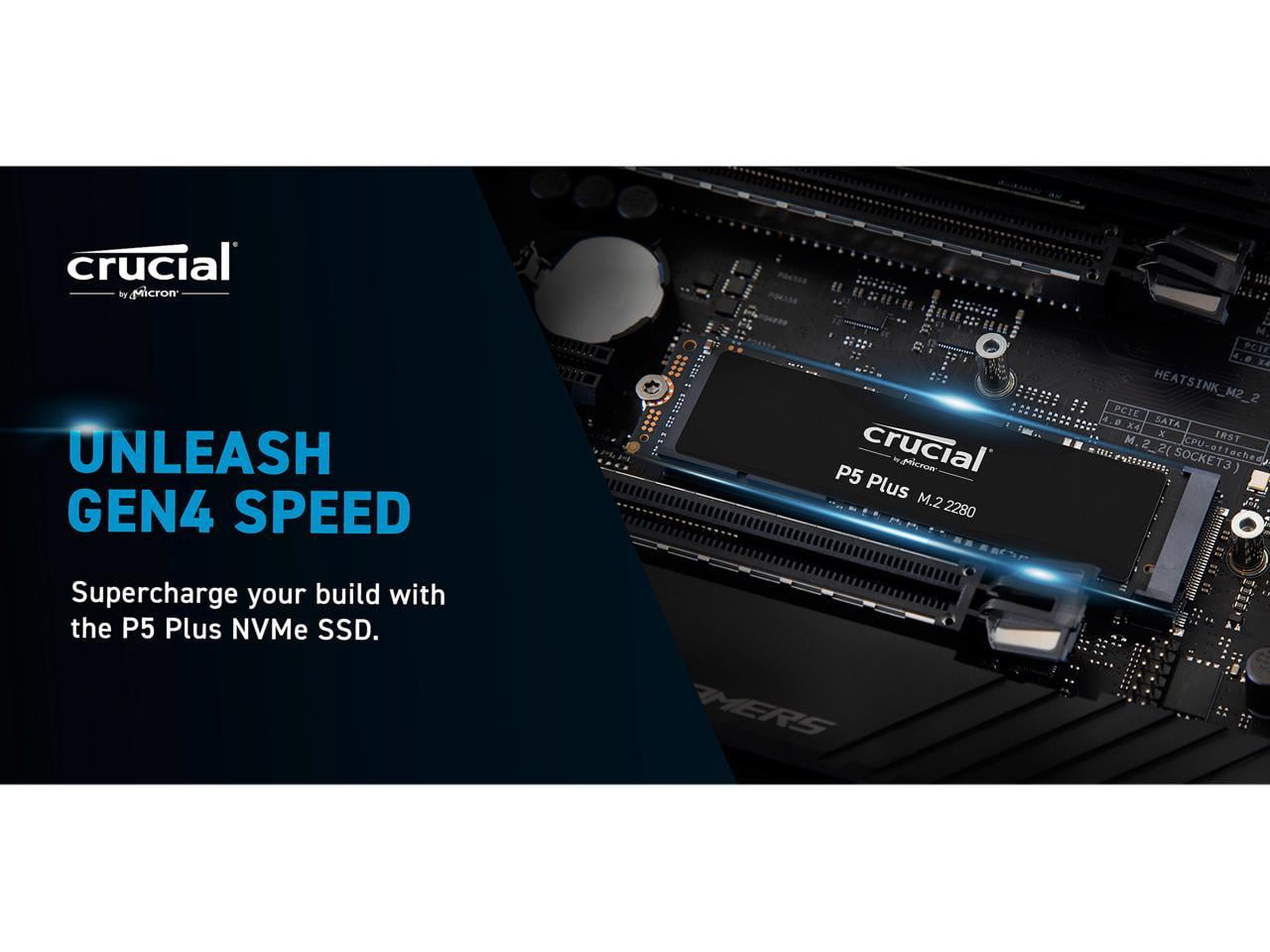 Crucial P5 Plus 1TB PCIe Gen4 3D NAND NVMe M.2 Gaming SSD, up to 6600MB/s -  CT1000P5PSSD8 Solid State Drive