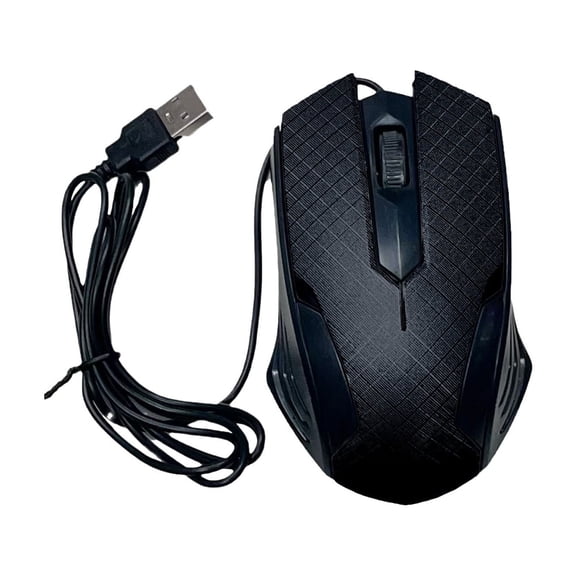 Black Usb Wired Optical Mouse Ergonomic Plug And Play Computer Laptop Pc Office Home Work Black